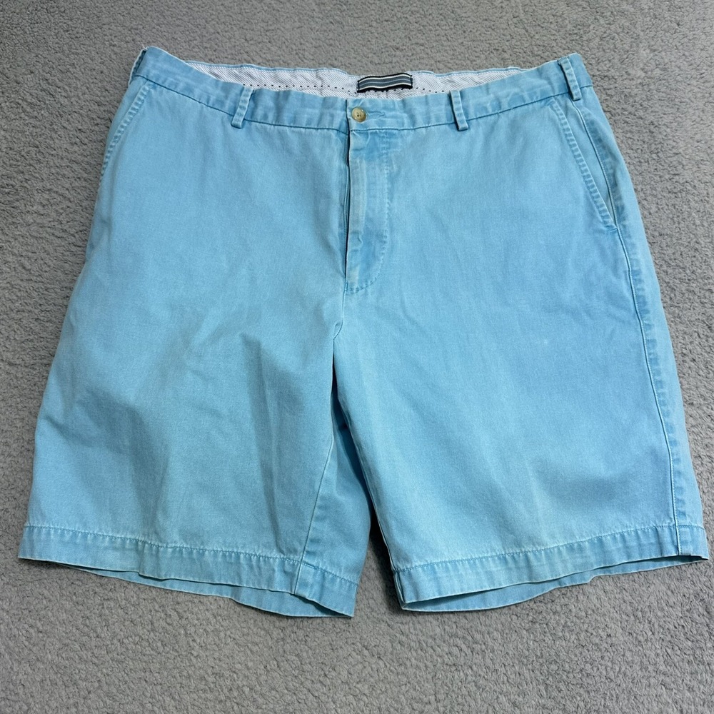 Peter Millar Winston Washed‎ Twill Shorts 38 Blue Flat Front Golf 10 " inseam